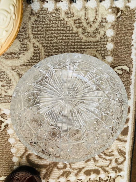 Большая Ваза для фруктов или конфетница хрустальная