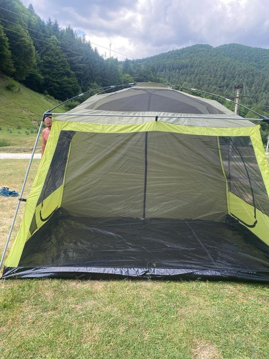 Vand Outsunny Cort Camping 8 Persoane – 410×310×225 cm cu Veranda Spat