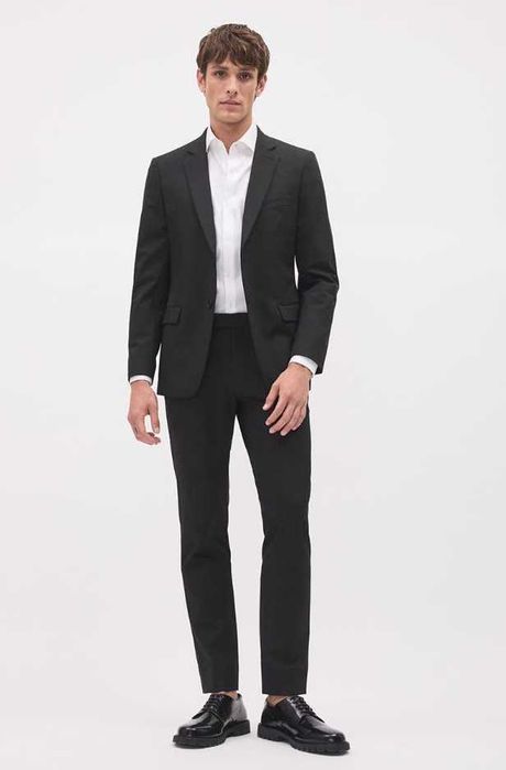 Sacou blazer slim 38 M slim Massimo Dutti NOU lana super 120's negru