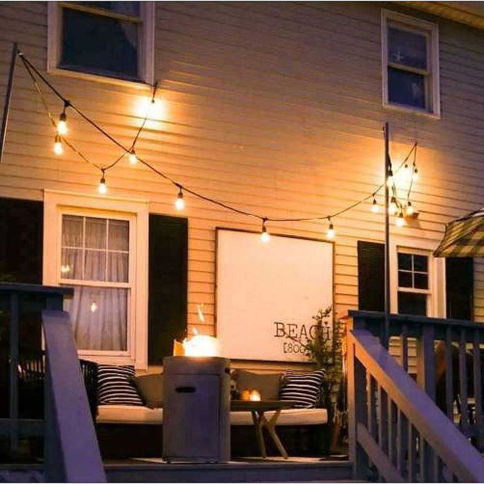 Градински гирлянд с 10 LED крушки Топло Бяла светлина