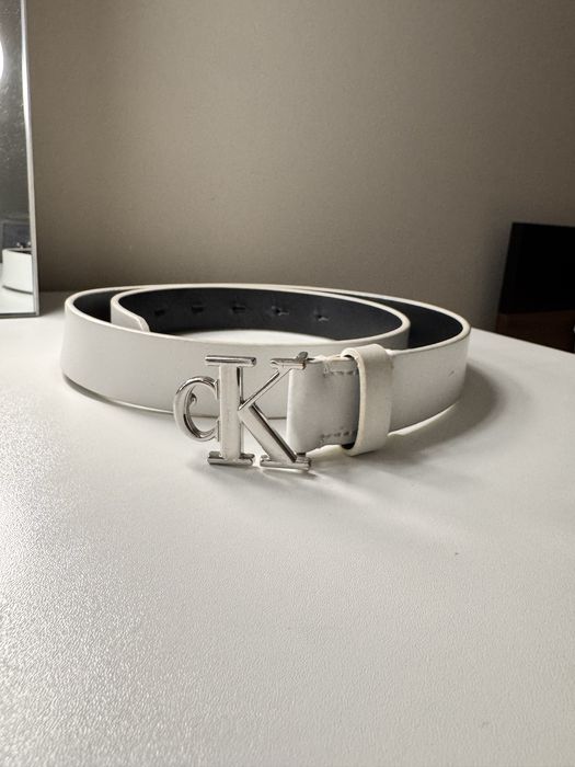 Бял колан Calvin Klein