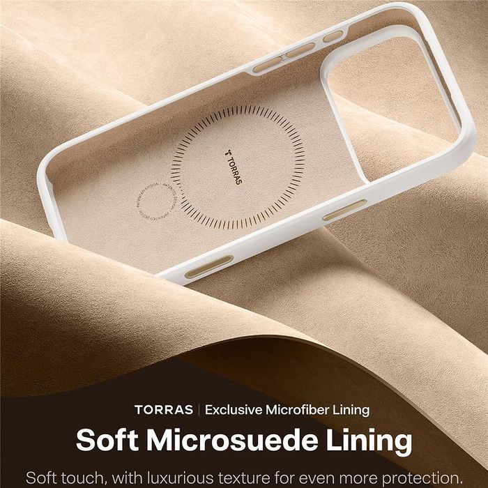 Калъф torras qpro silicone series за iphone 17 pro max в бял цвят