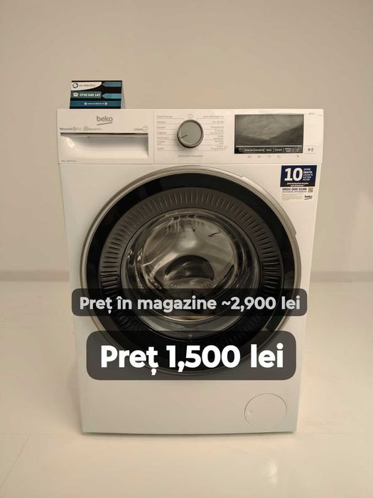 NOU !!! Mașină de spălat rufe Beko 8 kg 1400 rpm b300 b3wfu58415w B148