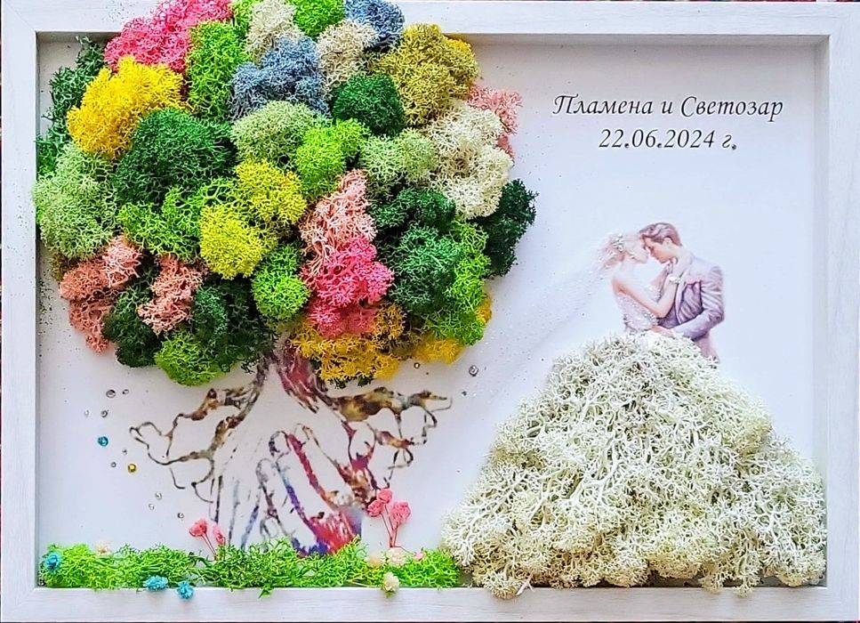 Скандинавски мъх за сватба, за кумове, за всеки повод