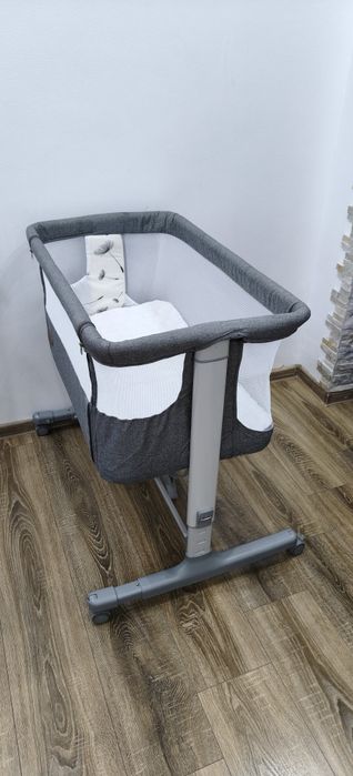 Patut co-sleeper, Lionelo, Aurora, 3 in 1, Cu leganare si setare unghiulara, Cu saltea, 0 luni