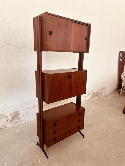 Италианска дизайнерска модулна секция със секретер – Mid-Century Modern, около 1965 г.