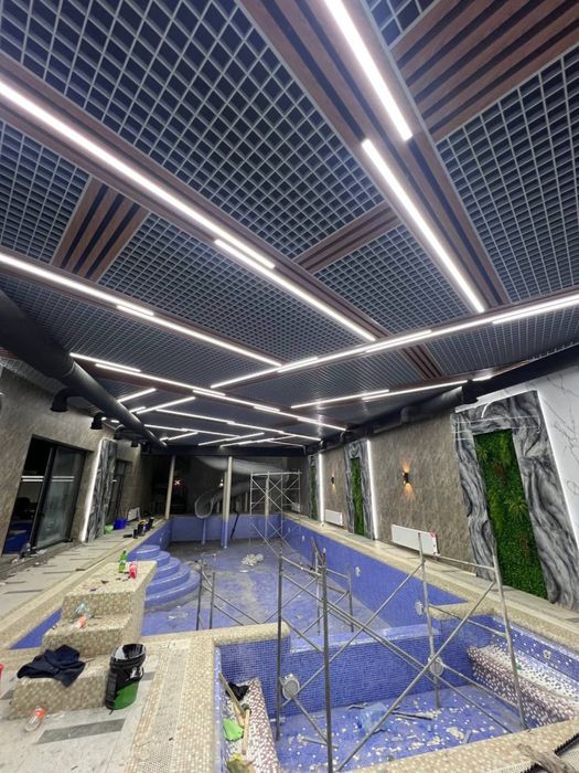 Подвесной потолок Грильято Реечный Армстронг металлический потолки