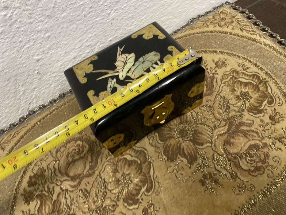 Китайска лакова кутия за бижута седеф 1950 1960 Китай