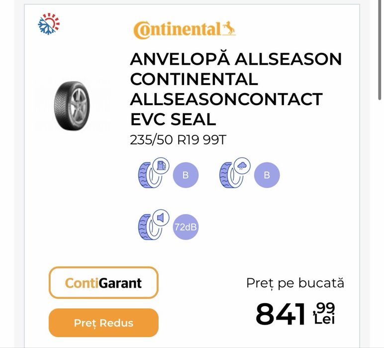 Jante aliaj NOI  R19 VW ID7 Tiguan Tayron  235/50/19 M+S Continental