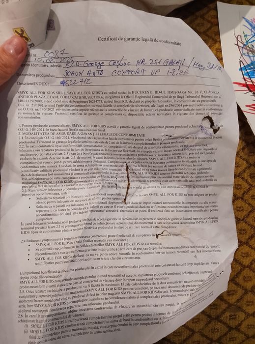 Scaun auto Kinderkraft,cu garanție, achiziționat în urma cu 2 luni