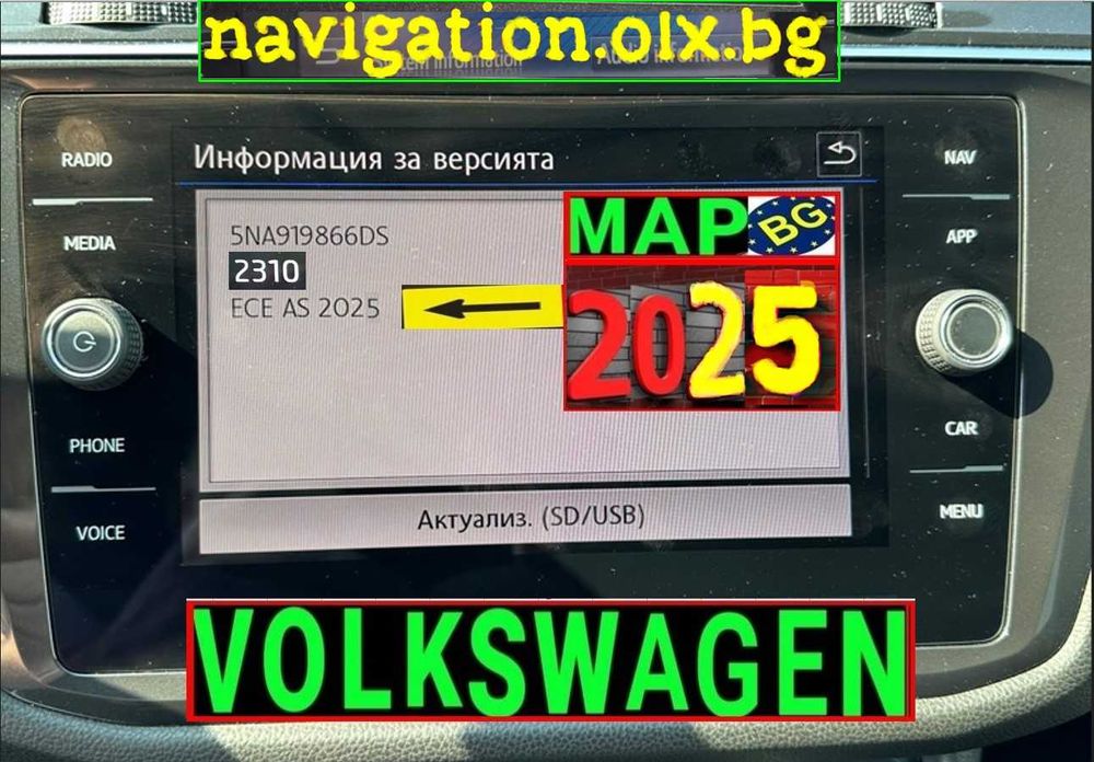 2026 карта навигация ъпдейт VW Фолксваген Volkswagen SdCard map update