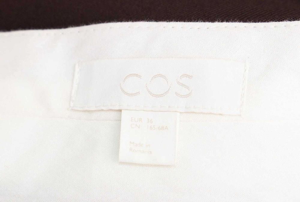 COS оригинален дамски панталон кафяв от вълна 36 S