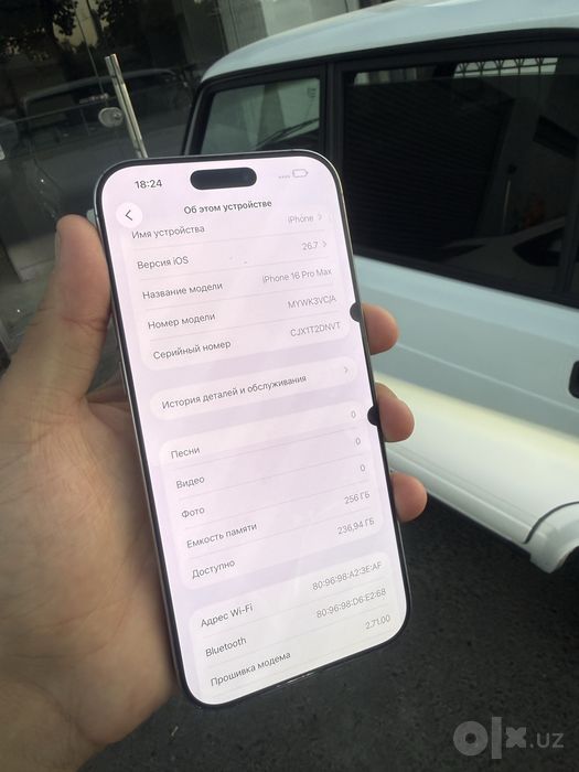 Iphone 16 Pro max Natural 256Gb 91% Holati yaxwi