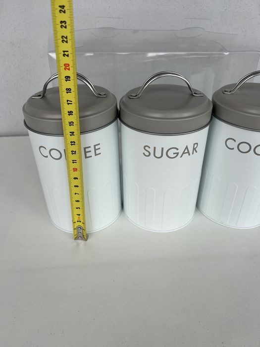 Set 3 recipiente zahar, cafea, etc