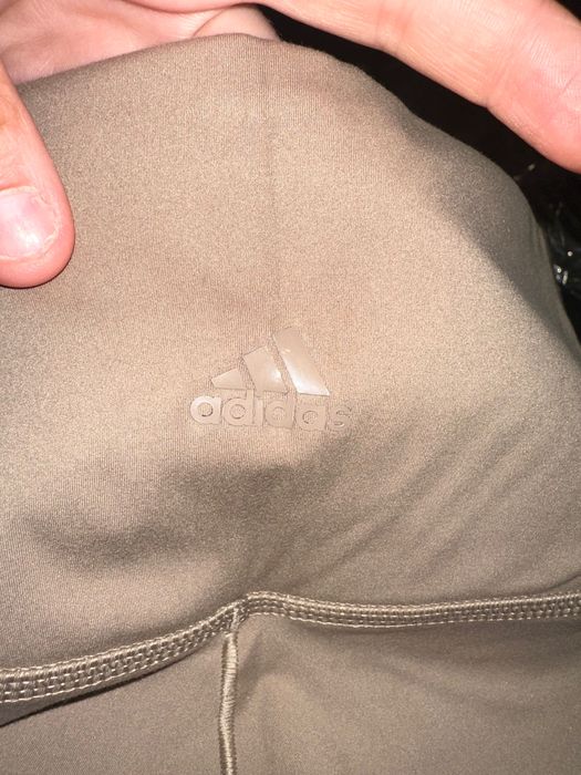 Оригинален дамски спортен клин 7/8 Адидас за Йога бежов,безшевен Нов S