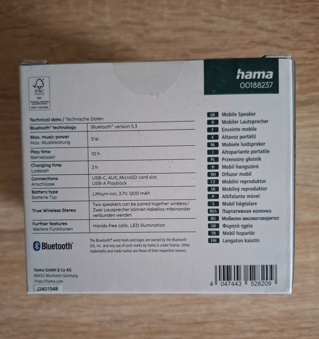Hama-bluetooth колонка "Ball Shape Speaker", 5W