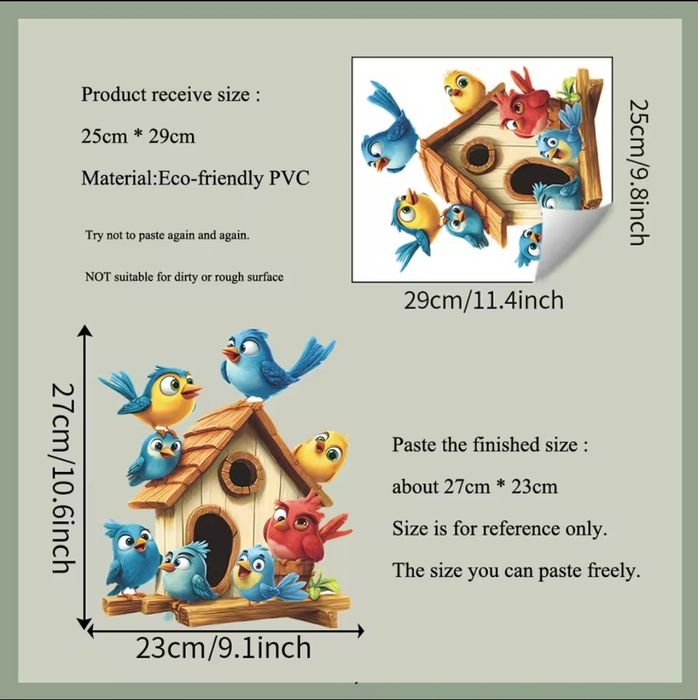 Стикер "Cartoon bird house"