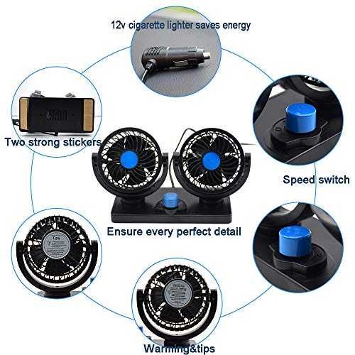 Двоен вентилатор 5.5 inch 12V 24V автомобил бус камион каравана кола