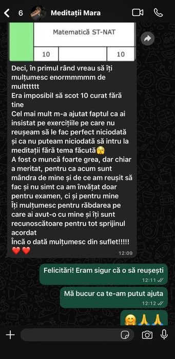 Meditații MATEMATICĂ  Online - Rezultate reale, nu promisiuni
