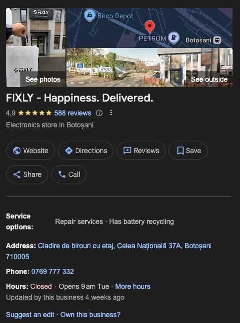 Display iPhone Original | 11/12/13/14/15/16/17 | 4.9 RECENZII GOOGLE