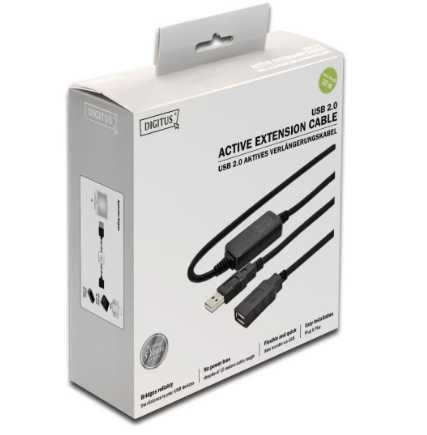 DIGITUS USB 2.0 Repeater Cable 15m USB A male / A female