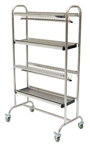 Сушилка на колёсах для тарелок из нержавейки от Primo Group