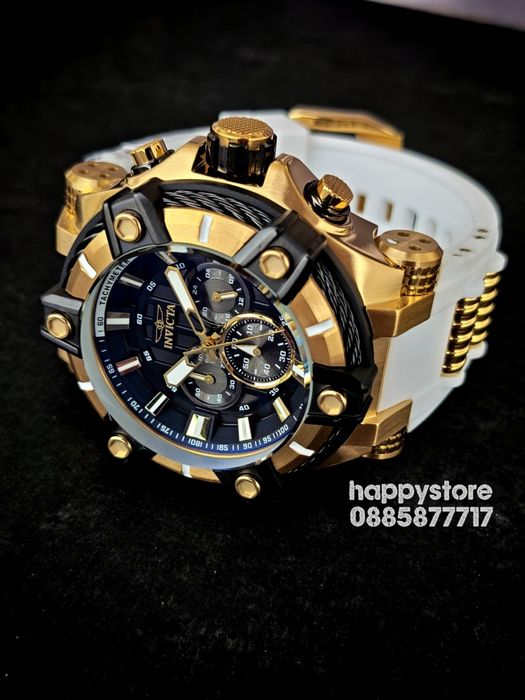 INVICTA Gunmetal white/gold 52 mm, Инвикта нов ръчен часовник