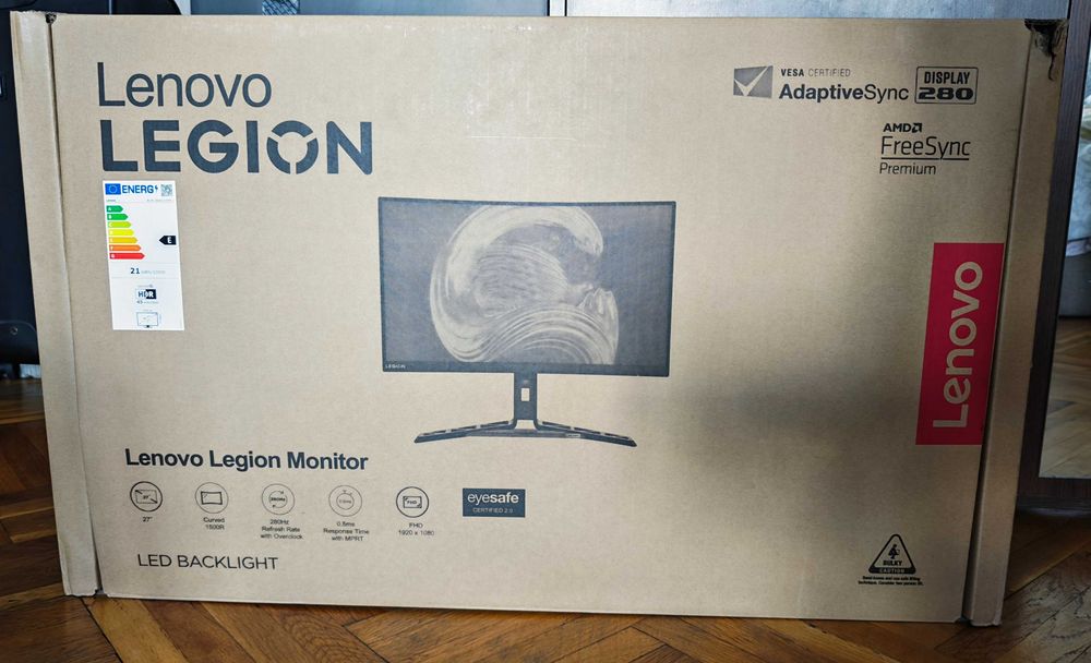 LENOVO Legion 27 инча VA WLED FHD 1920x1080 350cd/m2 0.5ms 2xHDMI 2.0 DP 1.4 високоговорители Raven Black