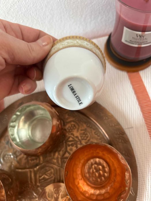 Set ceai/cafea otoman alama TURCIA tăviță ceșcuțe Portelan zaharnița