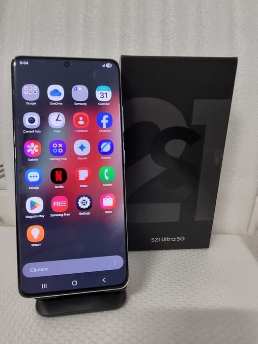 S21 Ultra silver 256gb condiții f bune samsung