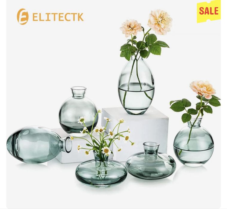Мини Вазы декоративные стеклянные