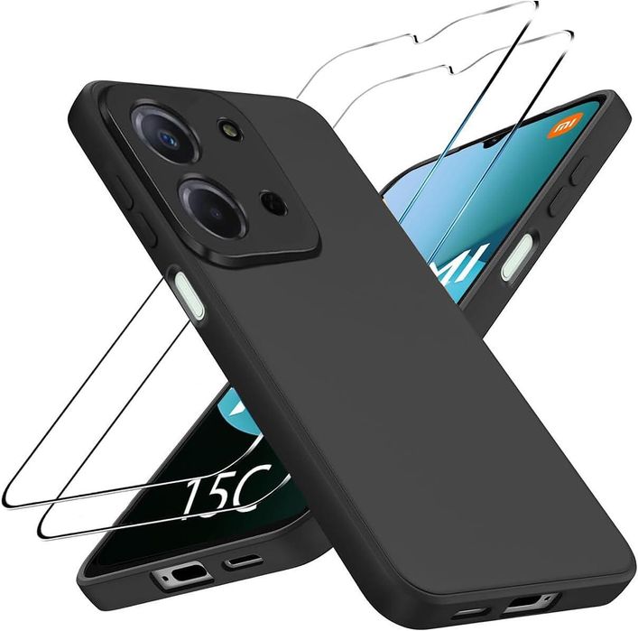 Матов силиконов кейс за xiaomi poco c85 4g - черен