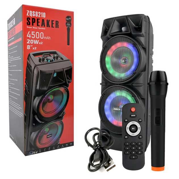 450w Преносима караоке колона ZQS-8210 2х8 инча микрофон