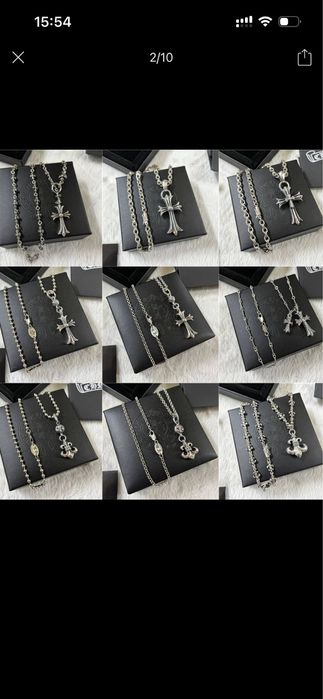 Серебряная цепь с кулоном Chrome Hearts | Тайское серебро 925
