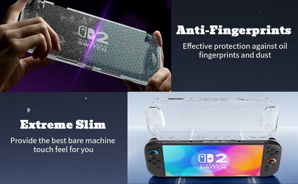 Husa carcasa protectie Nintendo Switch 2,TPU,transparent,antisoc,moale
