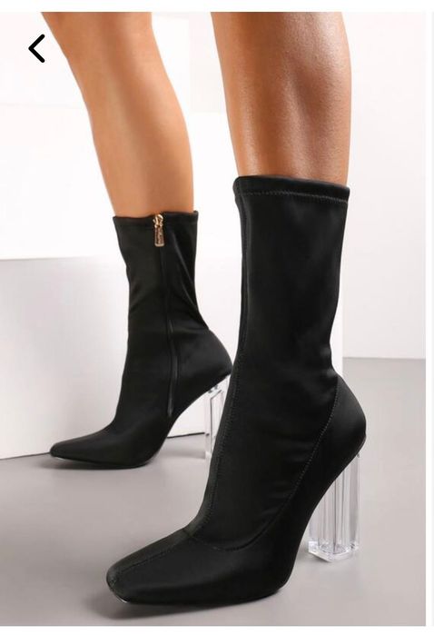 Botine toc transparent