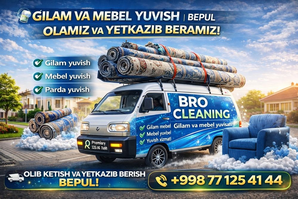 Quyliq Gilam yuvish/Стирка ковров Yumshoq Mebel yuvish parda yuvish