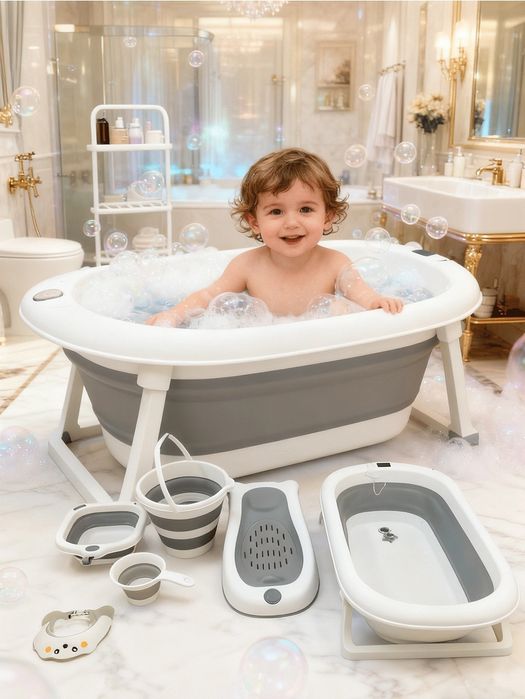 Новая складная детская ванна набор