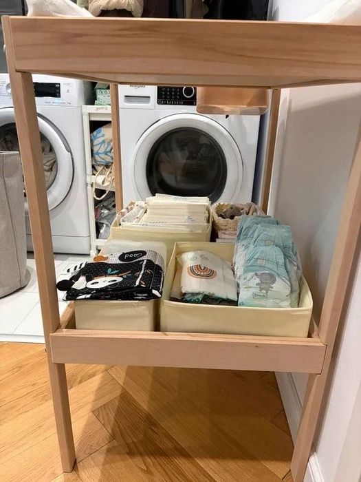Masa de infasat Ikea Sniglar + saltea Vadra + 3 salopete 6-9m BluKids
