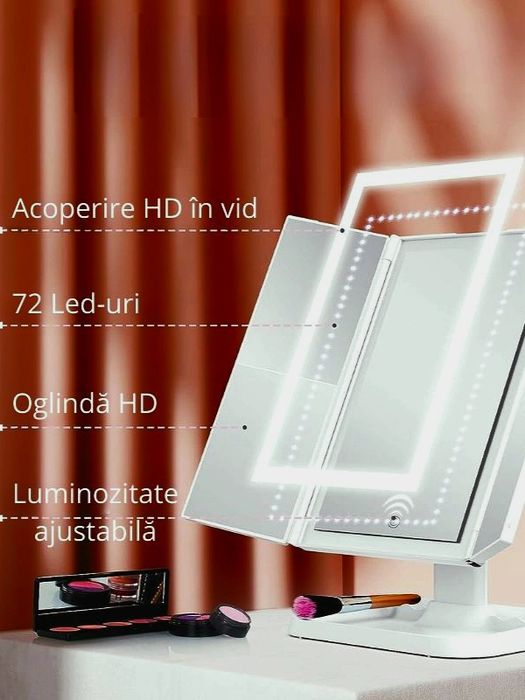 Преносимо LED огледало с осветление