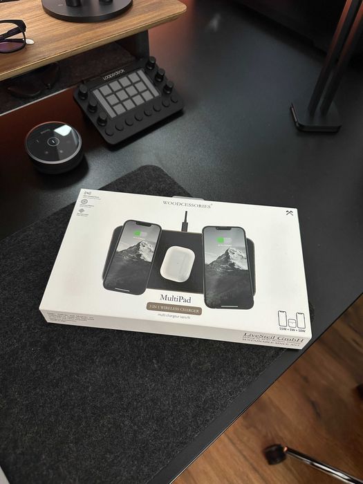 Incarcator Wireless 3 in 1 NOU (Woodcessories)