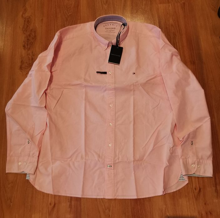 Cămașă Tommy Hilfiger originala, noua (cu etichete), bumbac organic, tesatura oxford, croi regular, marimea 3XL