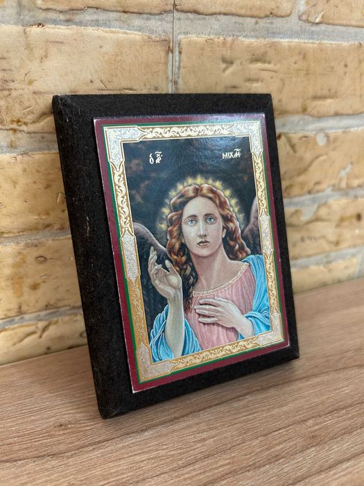 Icoană Arhanghelul Mihail pe lemn, din Ierusalim - Stare Buna
