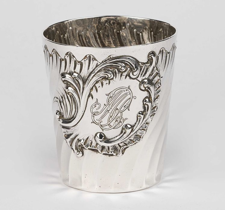 Pahar din argint 950,torsadat-Franta cca 1900-220 ml-argintart.ro