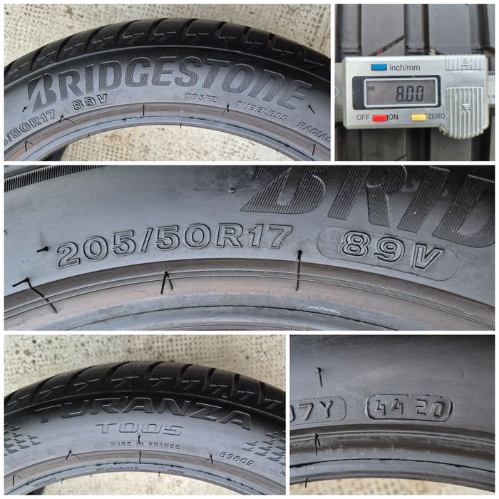 O bucată 205/50 R17 vară - una Bridgestone Michelin