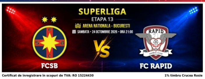 Bilet Fcsb - Rapid tribuna 2, CENTRAL Sector 332, inel 3