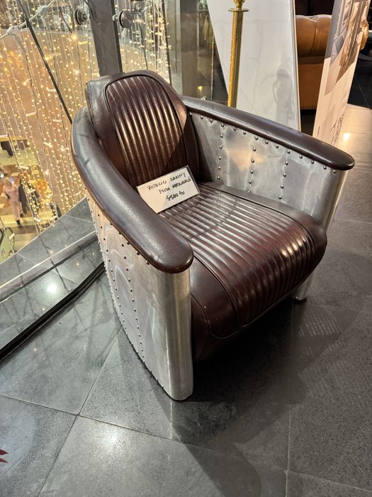 Fotoliu piele și aluminium