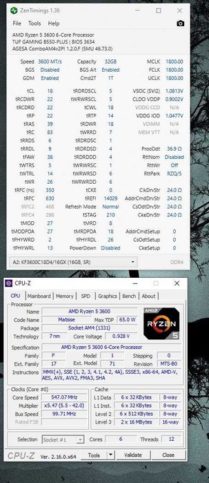 Kit Placa de baza B550 + Ryzen 3600 + cooler