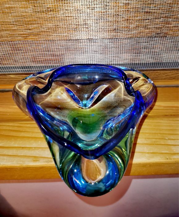 Пепелник Мурано за пури цигари дизайнер Флавио Поли segusosommerso