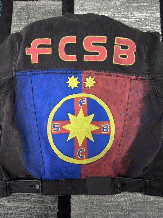 Jacheta Jeans personalizata FCSB